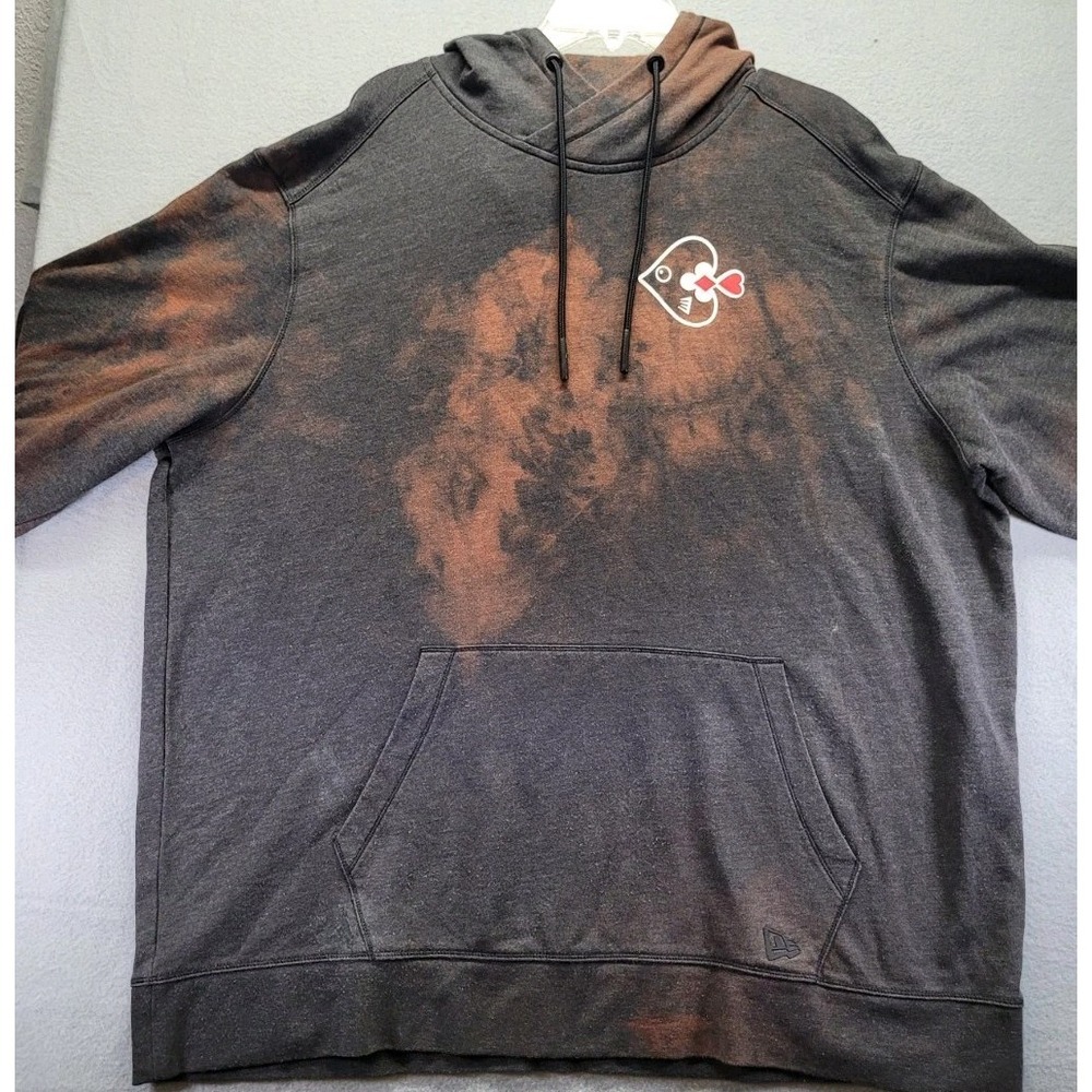 New Era Pullover Hooded Sweatshirt Mens Size 3XL Tie-Dye  Spade Fish Poker Theme
